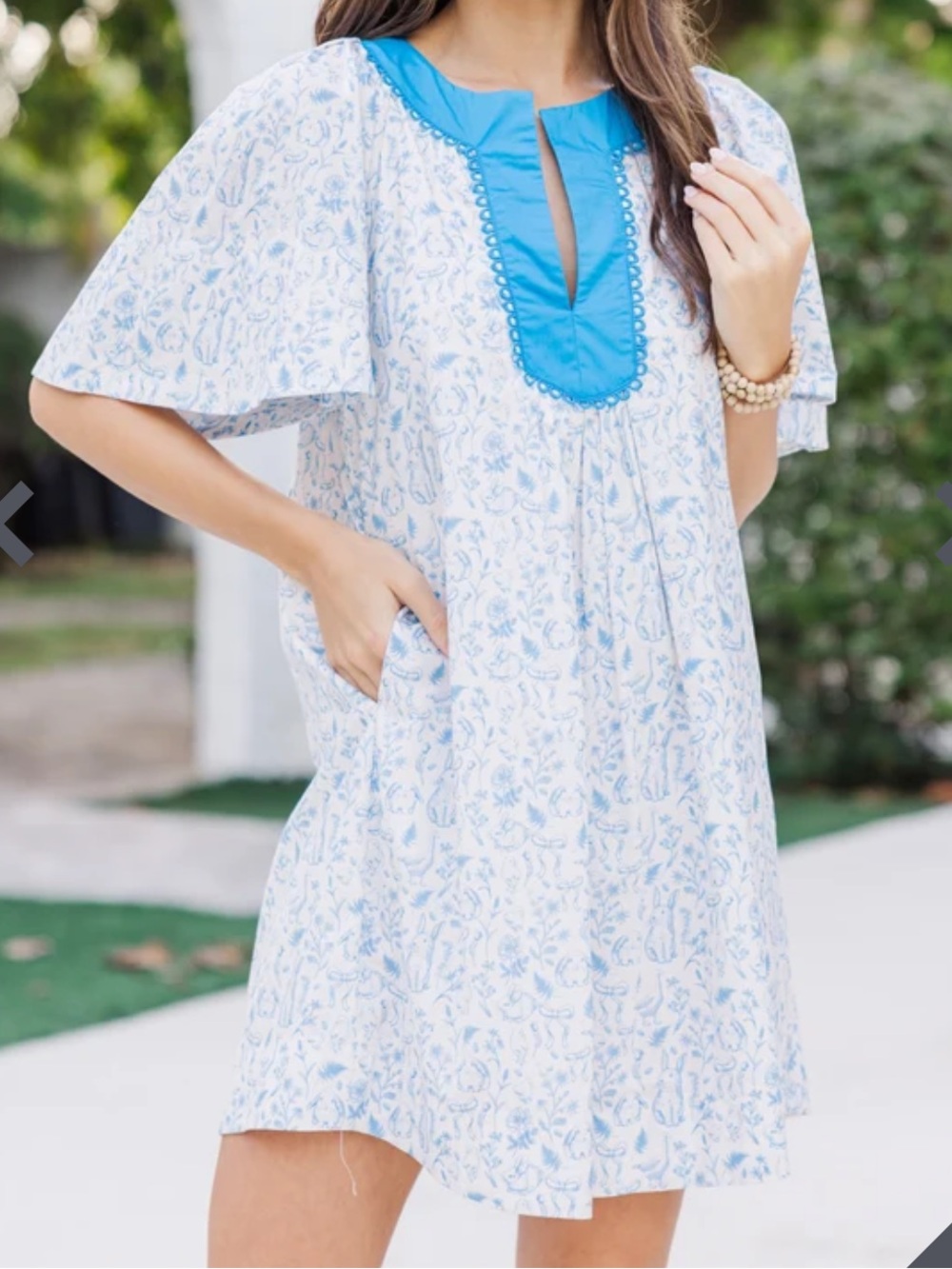 Shop The Mint Just A Theory Blue Toile Cotton Dress Size XL